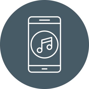 İllüstrasyon müzik mobil uygulama simgesi
