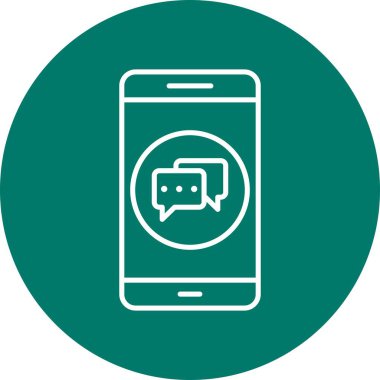 İllüstrasyon konuşma mobil uygulama simgesi