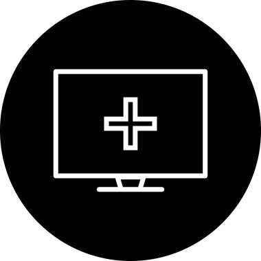 İllüstrasyon online tıbbi yardım simgesi