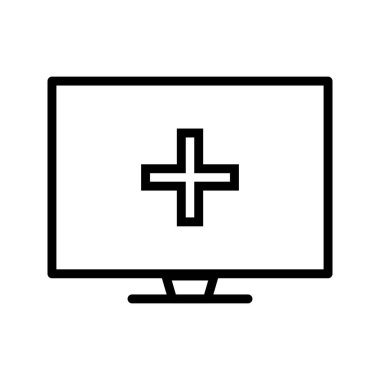 İllüstrasyon online tıbbi yardım simgesi