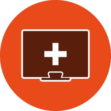 İllüstrasyon online tıbbi yardım simgesi