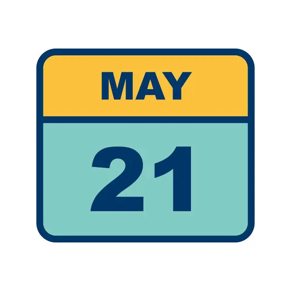 5月21日1日カレンダーの日付 — ストック写真
