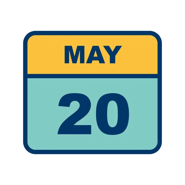 May 20th Date on a Single Day Calendar — Stock Photo, Image