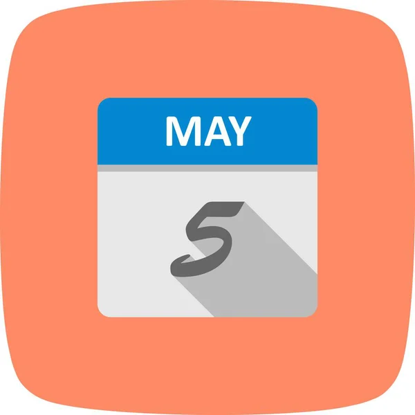 5 Μαΐου ημερομηνία σε ένα ημερολόγιο μίας ημέρας — Φωτογραφία Αρχείου