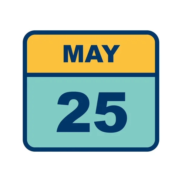 May 25th Date on a Single Day Calendar — Stock Photo, Image