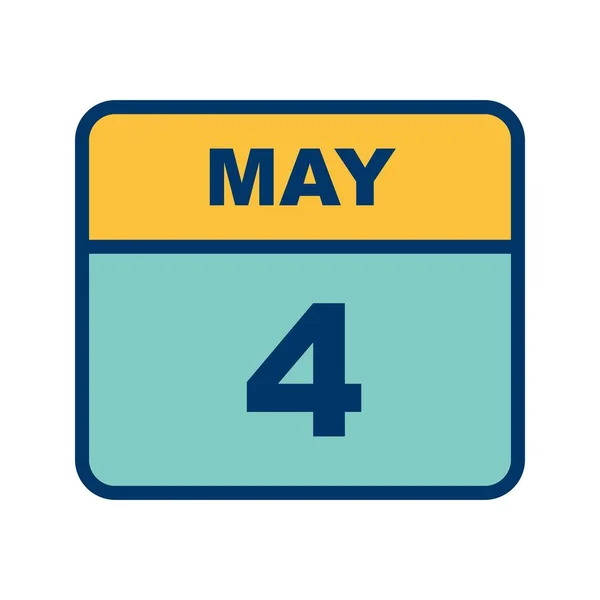 May 4th Date on a Single Day Calendar — Stock Photo, Image