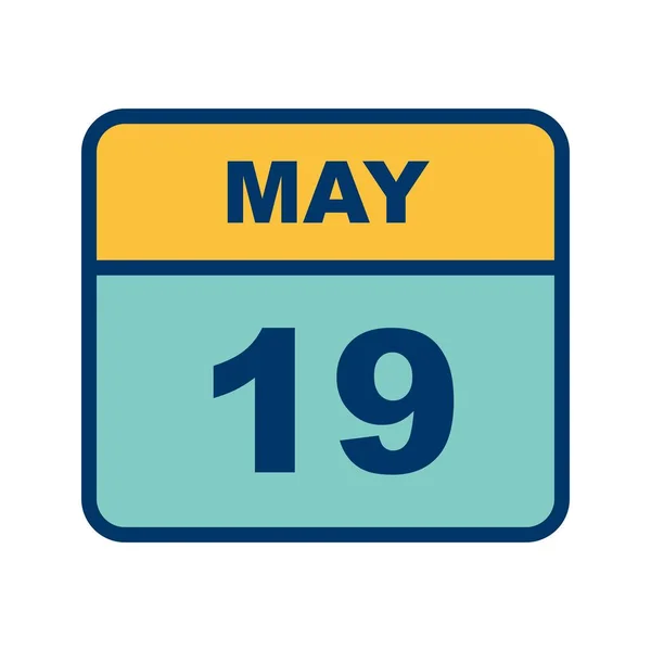5月19日1日カレンダーの日付 — ストック写真