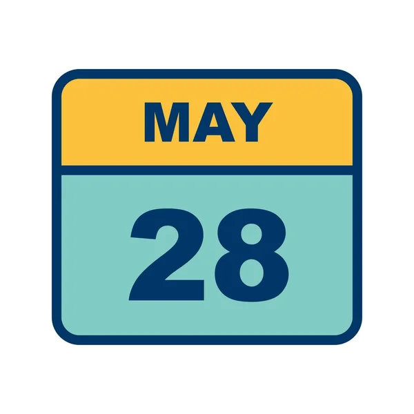 May 28th Date on a Single Day Calendar — Stock Photo, Image