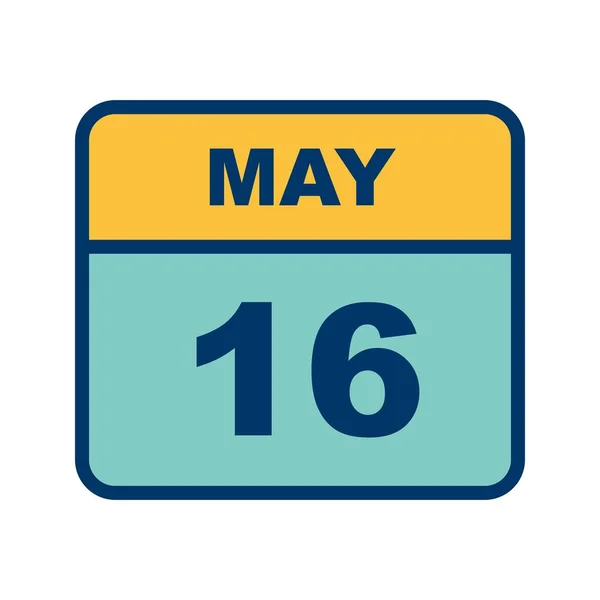 May 16th Date on a Single Day Calendar — Stock Photo, Image