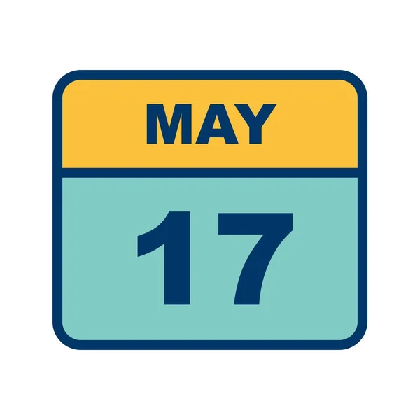 5月17日の日付を1日の予定表に — ストック写真