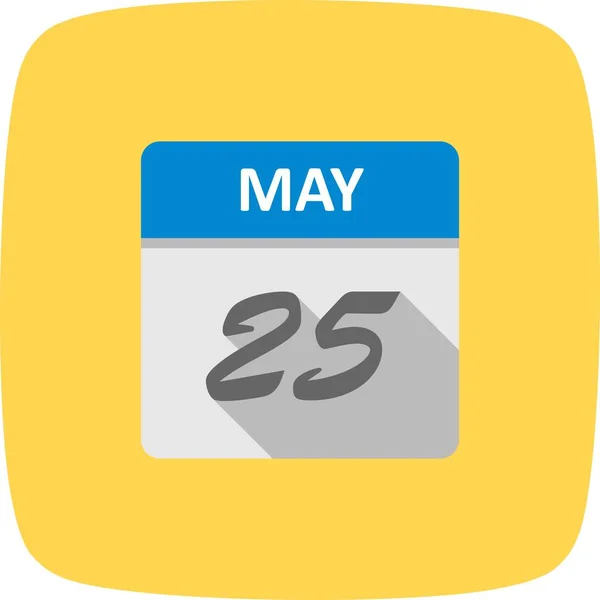 Ημερομηνία 25th Μαΐου σε ημερολόγιο μίας ημέρας — Φωτογραφία Αρχείου