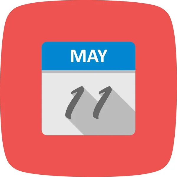 11. Mai Datum an einem einzigen Tag Kalender — Stockfoto