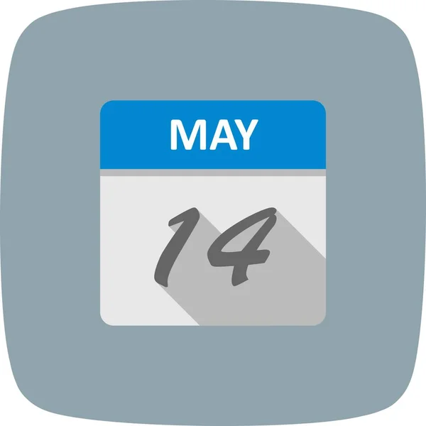 14. Mai Datum an einem einzigen Tag Kalender — Stockfoto