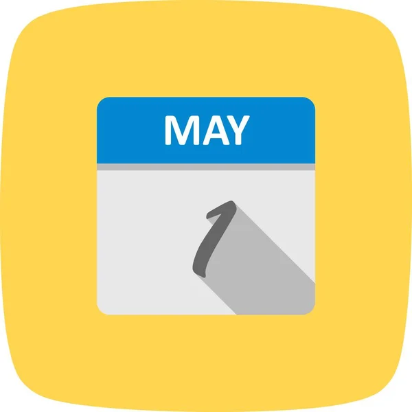 1 mei datum op een enkele dag kalender — Stockfoto