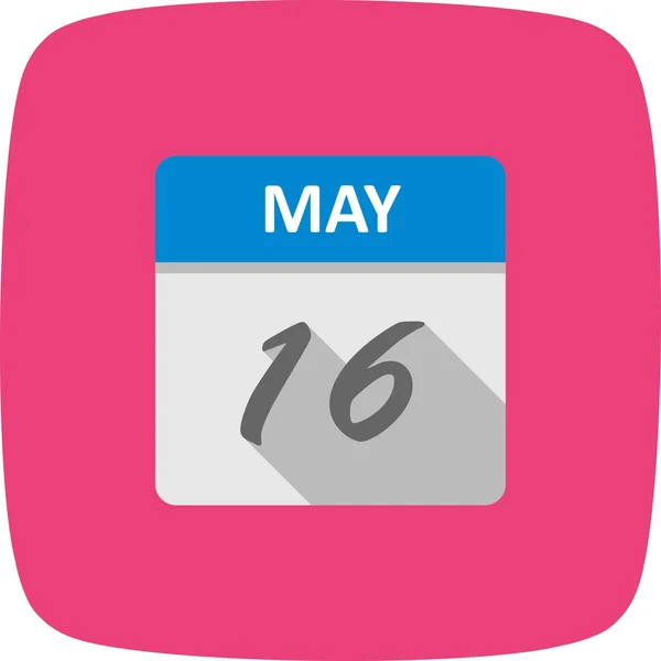 16 maj datum på en enda dag kalender — Stockfoto