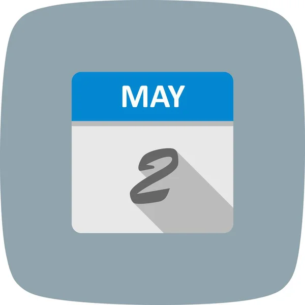 Május 2. dátum egy egynapos naptárban — Stock Fotó