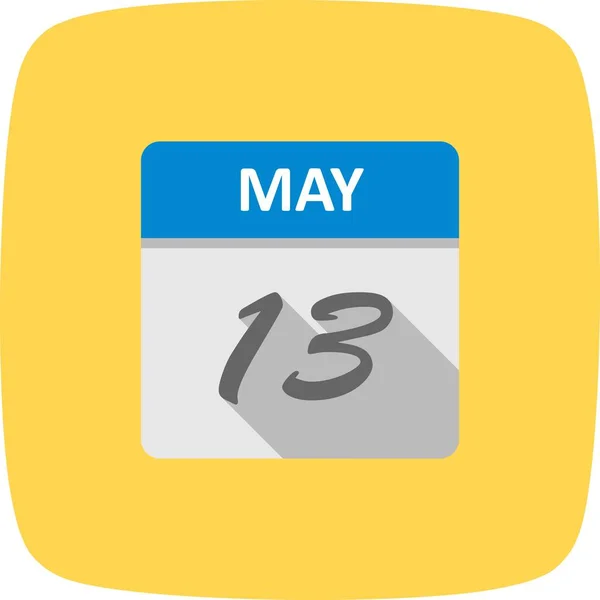 13 mei datum op een enkele dag kalender — Stockfoto