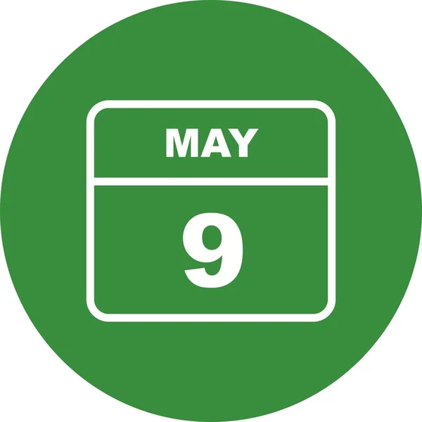 9 мая в календаре одного дня — стоковое фото
