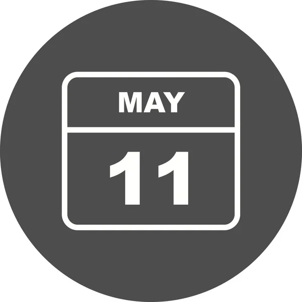 11 Maggio Data su un Calendario Unico Giorno — Foto Stock