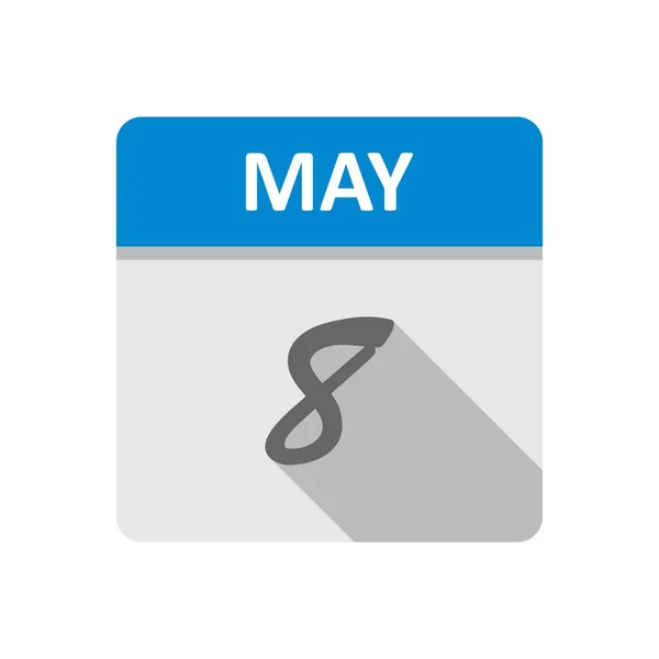 Május 8. dátum egy egynapos naptár — Stock Fotó