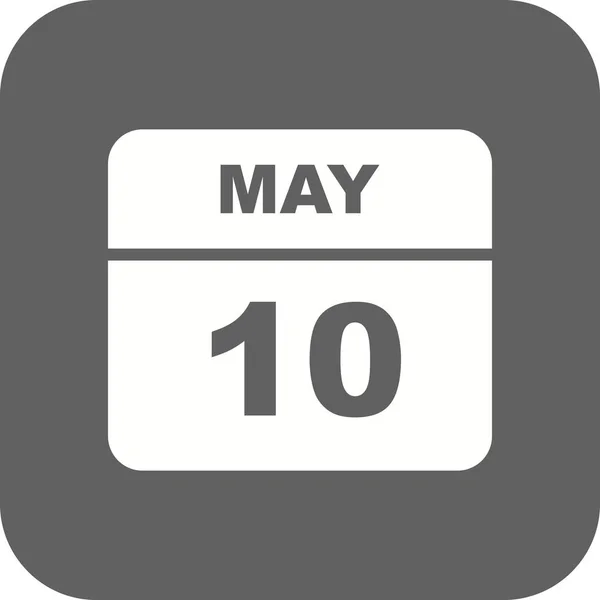 10 de mayo Fecha en un calendario de un solo día — Foto de Stock