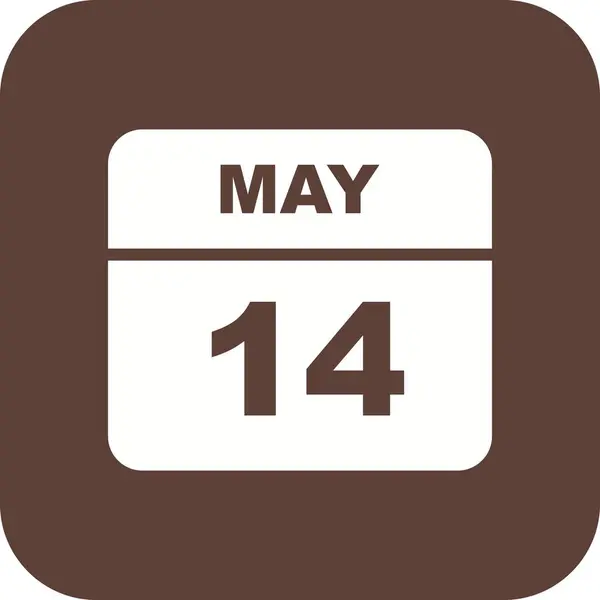 May 14th Date on a Single Day Calendar — Stock Photo, Image