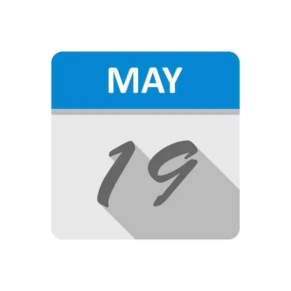 19. Mai Datum an einem einzigen Tag Kalender — Stockfoto