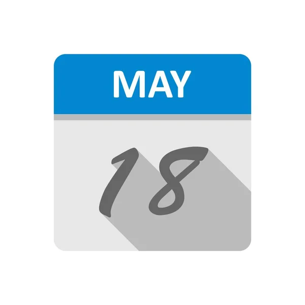 18. Mai Datum an einem einzigen Tag Kalender — Stockfoto