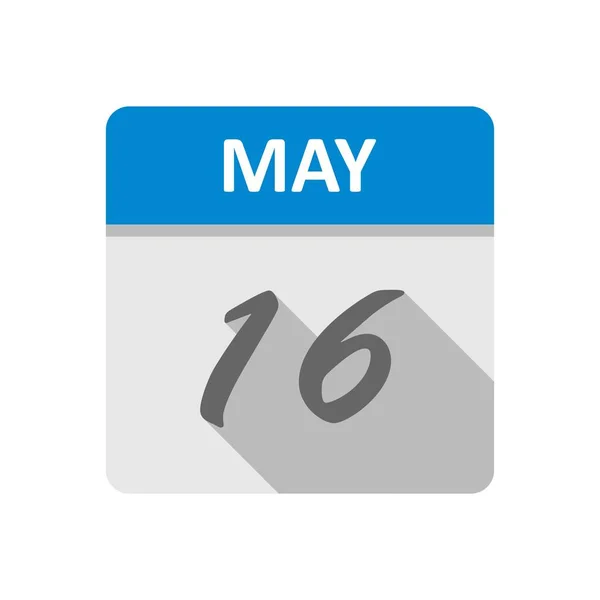 16. Mai Datum an einem einzigen Tag Kalender — Stockfoto