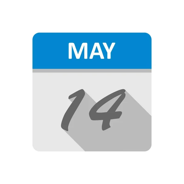 14 maja Data w kalendarzu jednodniowe — Zdjęcie stockowe