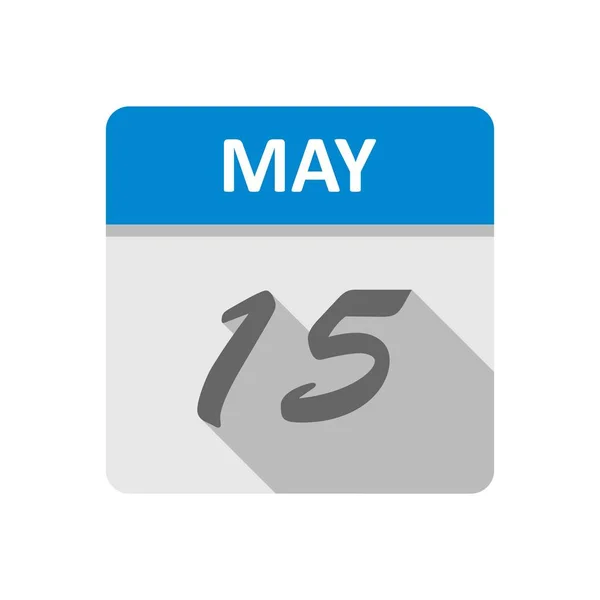 Május 15., dátum egy egynapos naptárban — Stock Fotó