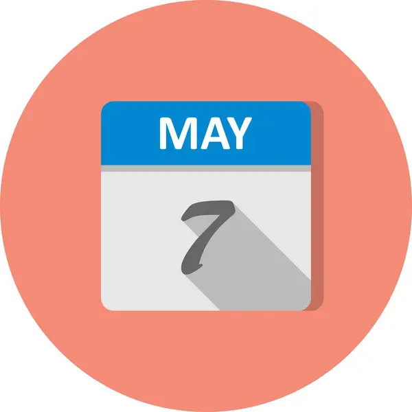 7 de mayo Fecha en un calendario de un solo día —  Fotos de Stock