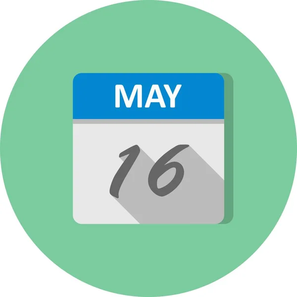 Дата 16 мая в календаре одного дня — стоковое фото