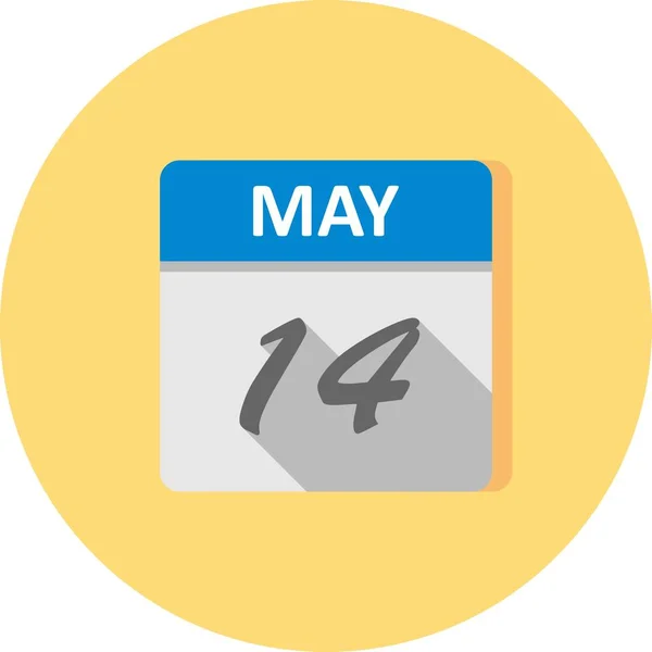 14. Mai Datum an einem einzigen Tag Kalender — Stockfoto