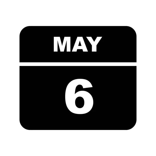 单日日历上的5月6日 — 图库照片