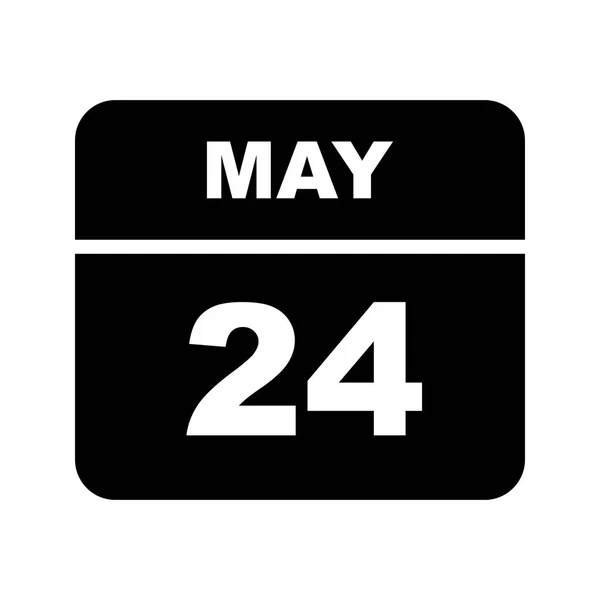 24 de maio Data em um calendário único dia — Fotografia de Stock