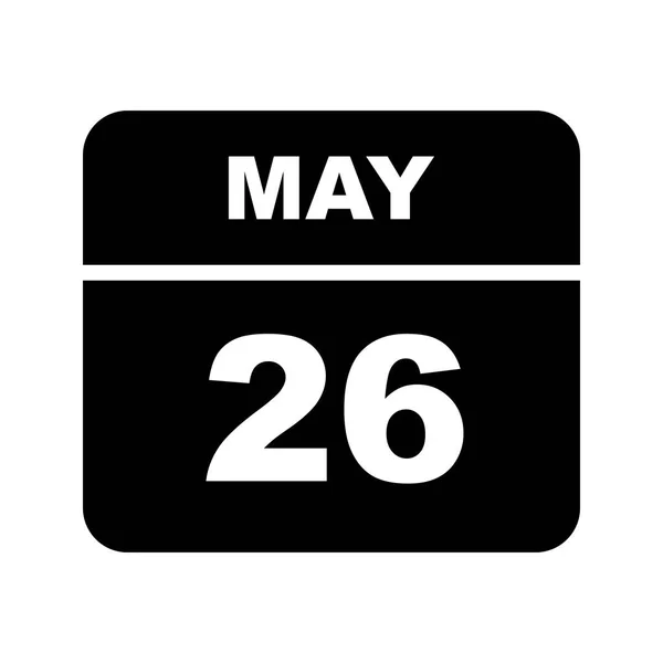 26 de maio Data em um calendário único dia — Fotografia de Stock