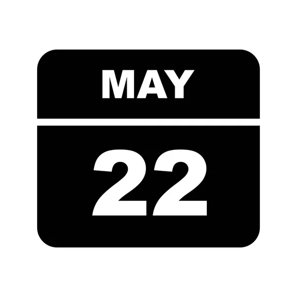 22 de mayo Fecha en un calendario de un solo día — Foto de Stock