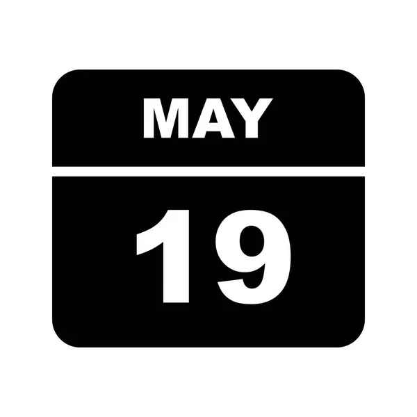 19 de mayo Fecha en un calendario de un solo día — Foto de Stock