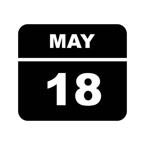 Дата 18 мая в календаре одного дня — стоковое фото