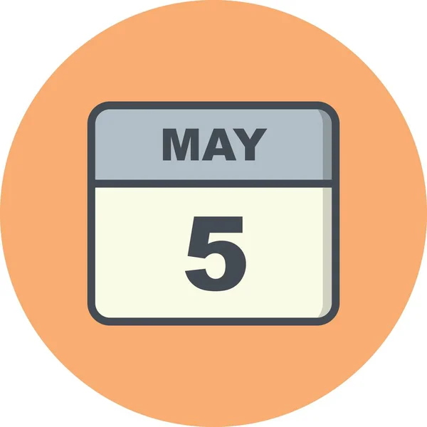 05 mei datum op een enkele dag kalender — Stockfoto