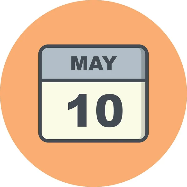 10 mei datum op een enkele dag kalender — Stockfoto