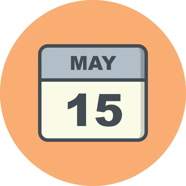 15 mei datum op een enkele dag kalender — Stockfoto