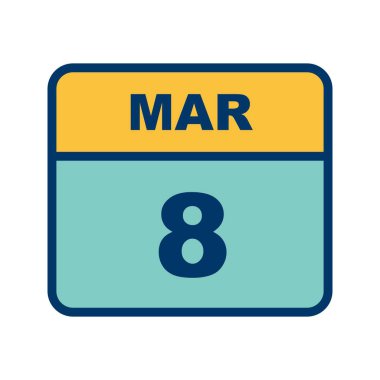 8 Mart tek günlük takvim tarih