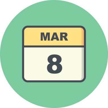 8 Mart tek günlük takvim tarih