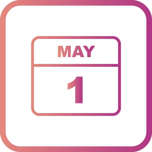 Ημερομηνία 1η Μαΐου σε ημερολόγιο μίας ημέρας — Φωτογραφία Αρχείου