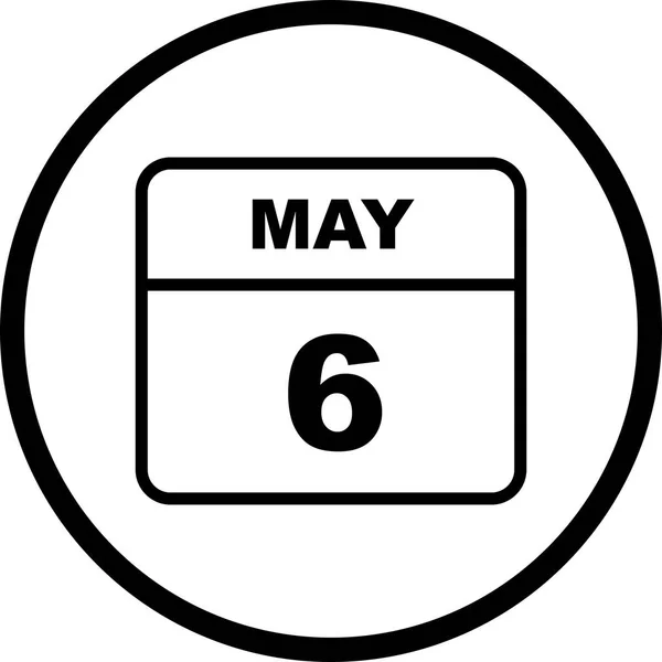 6 mei datum op een enkele dag kalender — Stockfoto