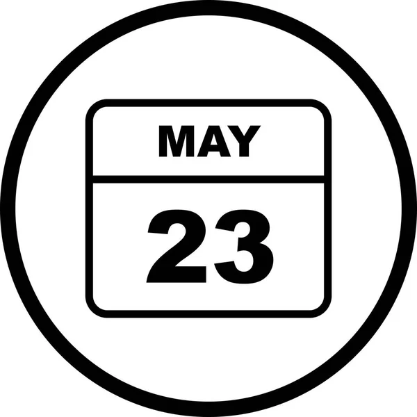 Květen 23 datum v kalendáři jednoho dne — Stock fotografie