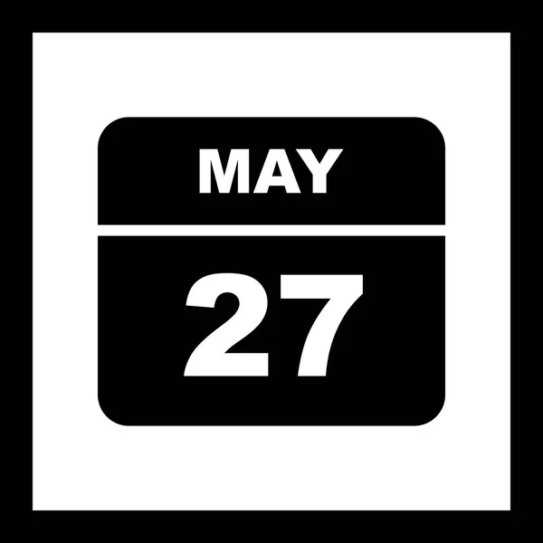 27 mai Date sur un calendrier d'un seul jour — Photo