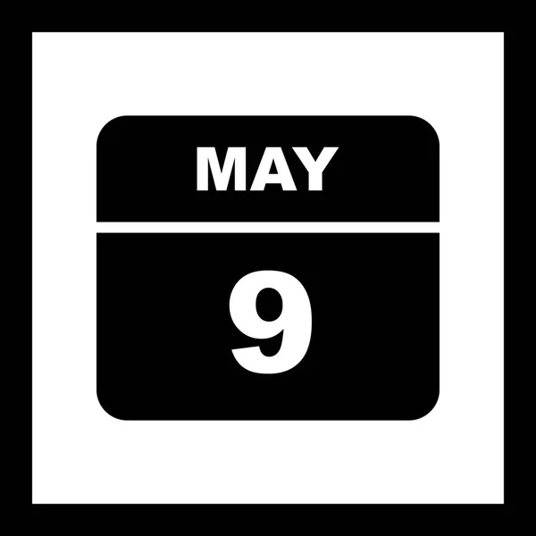 9 de mayo Fecha en un calendario de un solo día —  Fotos de Stock
